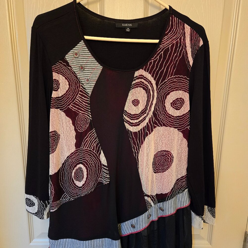 Fun Kaktus Black/Red Tunic w/ Ruffle Hem